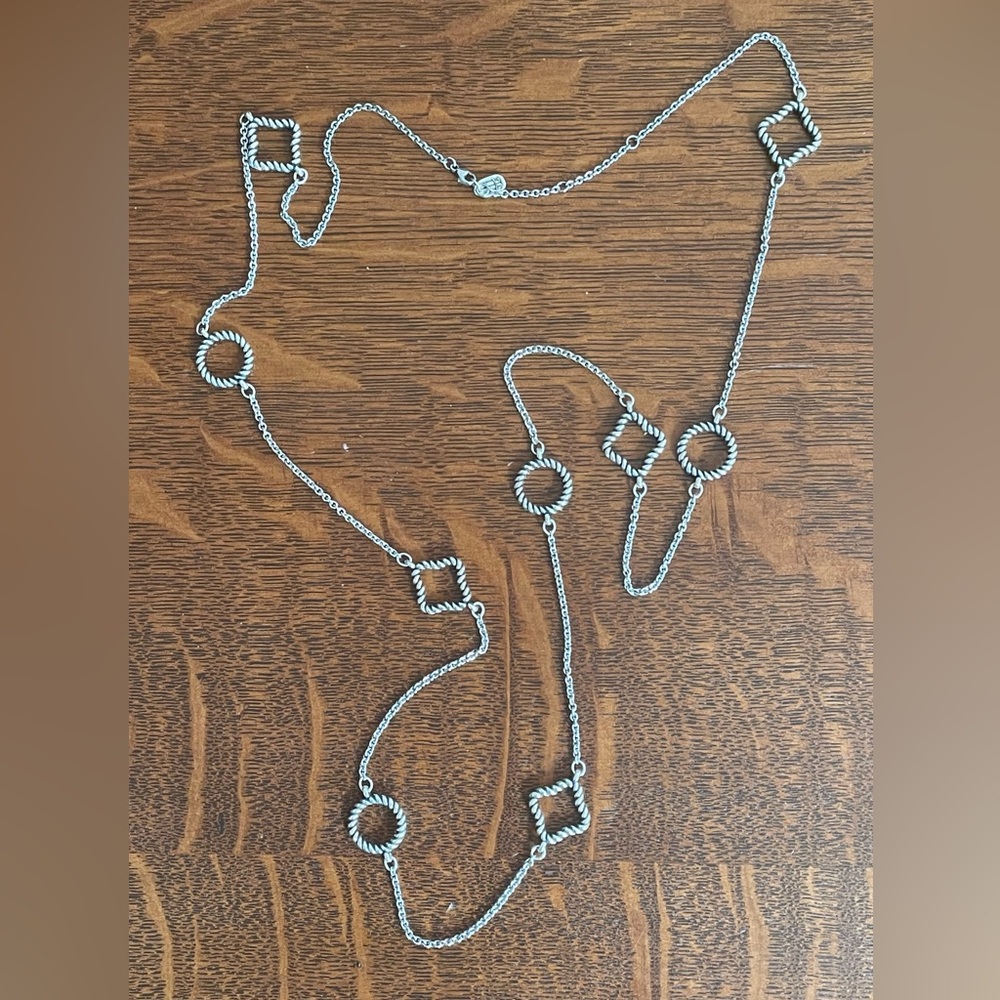 James Avery Twisted Rope Circle and Square Necklace